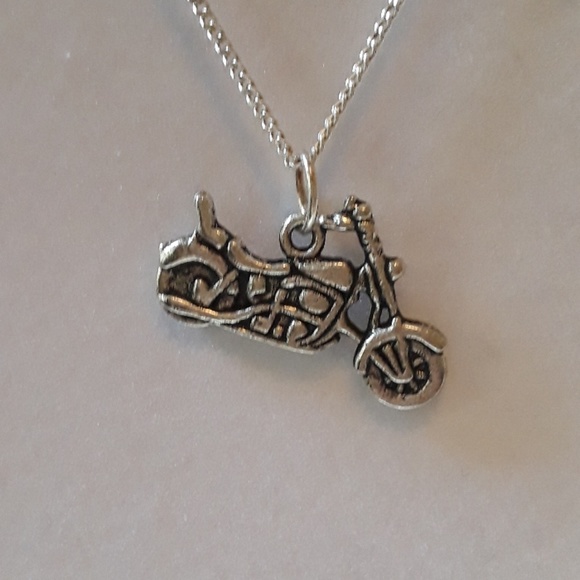 NWT Motorcycle silver plated 18" or 21" Necklace - Picture 2 of 2